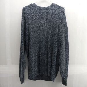 Vintage Le Tigre Mens Cable Knit Acrylic Sweater Made in USA Size Large Gray